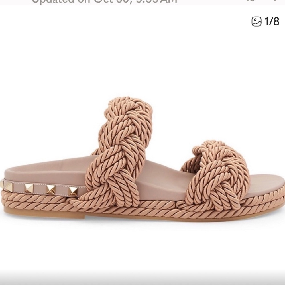 VALENTINO GRAVANI 
Studded Accents Rope Braided Slides
Women's Size: 8 | IT 38